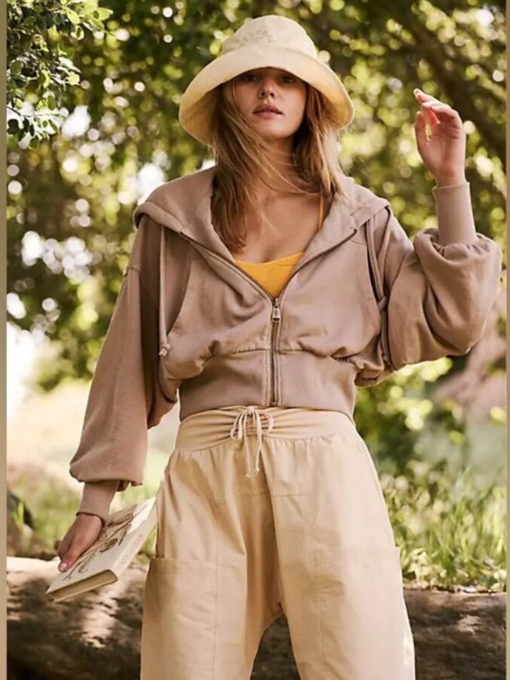 FP Movement by Free People Taupe Zip Hoodie